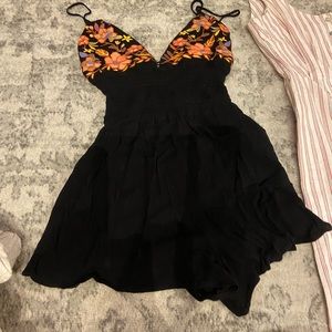 Forever 21 black romper with flower top, size medium
